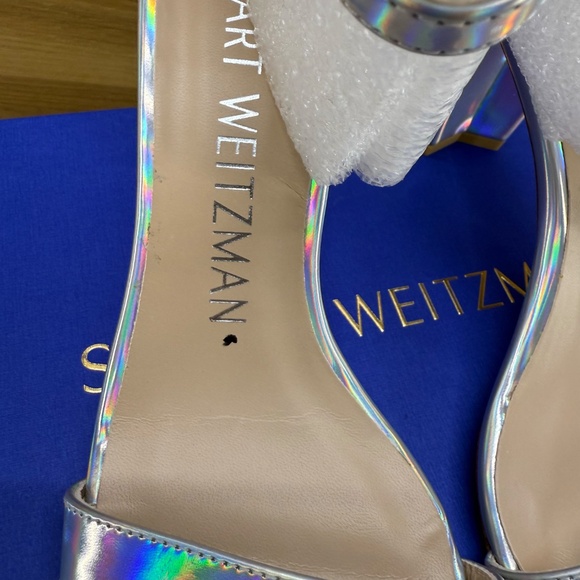 Stuart Weitzman Heels Womens 6.5 Nearlynude Hologram Specchio - Picture 7 of 10